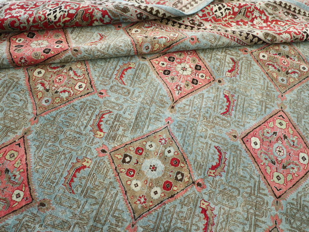 Antique Persian Kashan Room Size Carpet, No.30442 - Gss