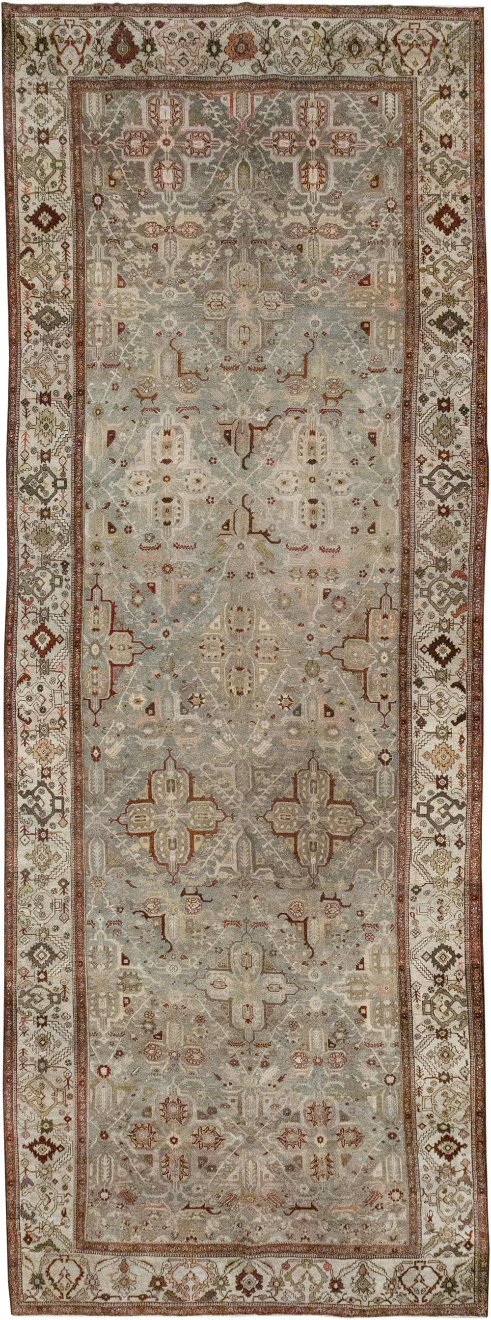 Antique Persian Bidjar Wide Gallery Runner, No.30443 - Gss