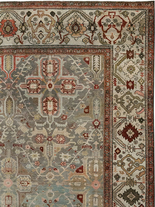 Antique Persian Bidjar Wide Gallery Runner, No.30443 - Gss