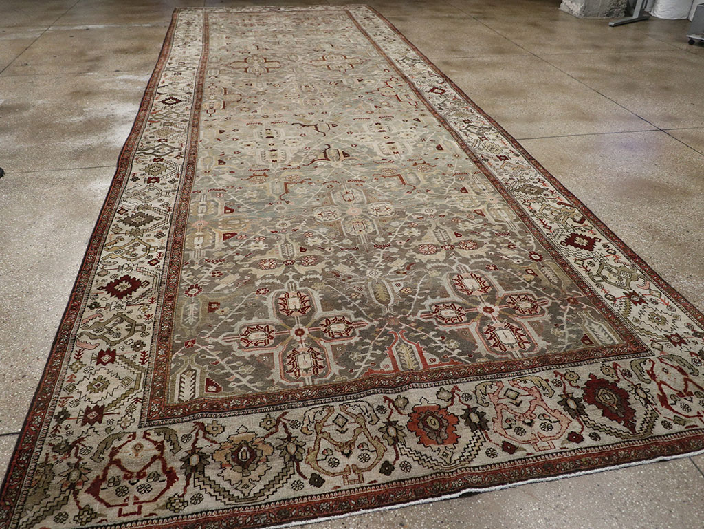 Antique Persian Bidjar Wide Gallery Runner, No.30443 - Gss
