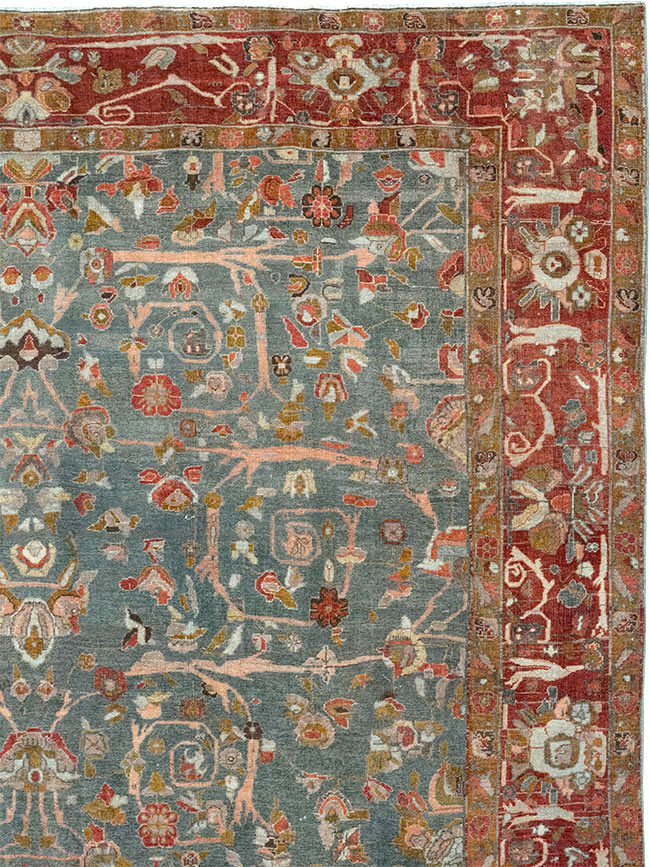 Antique Persian Bidjar Wide Gallery Runner, No.30444 - Gss