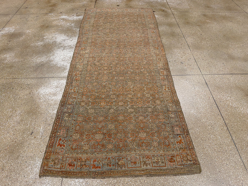 Antique Persian Bidjar Wide Gallery Runner, No.30448 - Gss