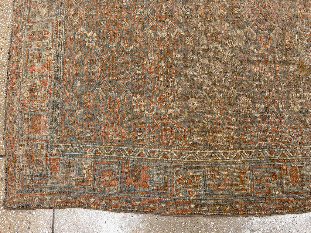 Antique Persian Bidjar Wide Gallery Runner, No.30448 - Gss