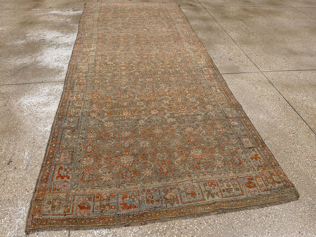 Antique Persian Bidjar Wide Gallery Runner, No.30448 - Gss