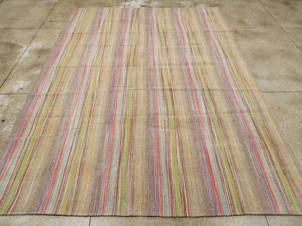 Modern Turkish Flatweave Kilim Room Size Carpet, No.30450 - Gss