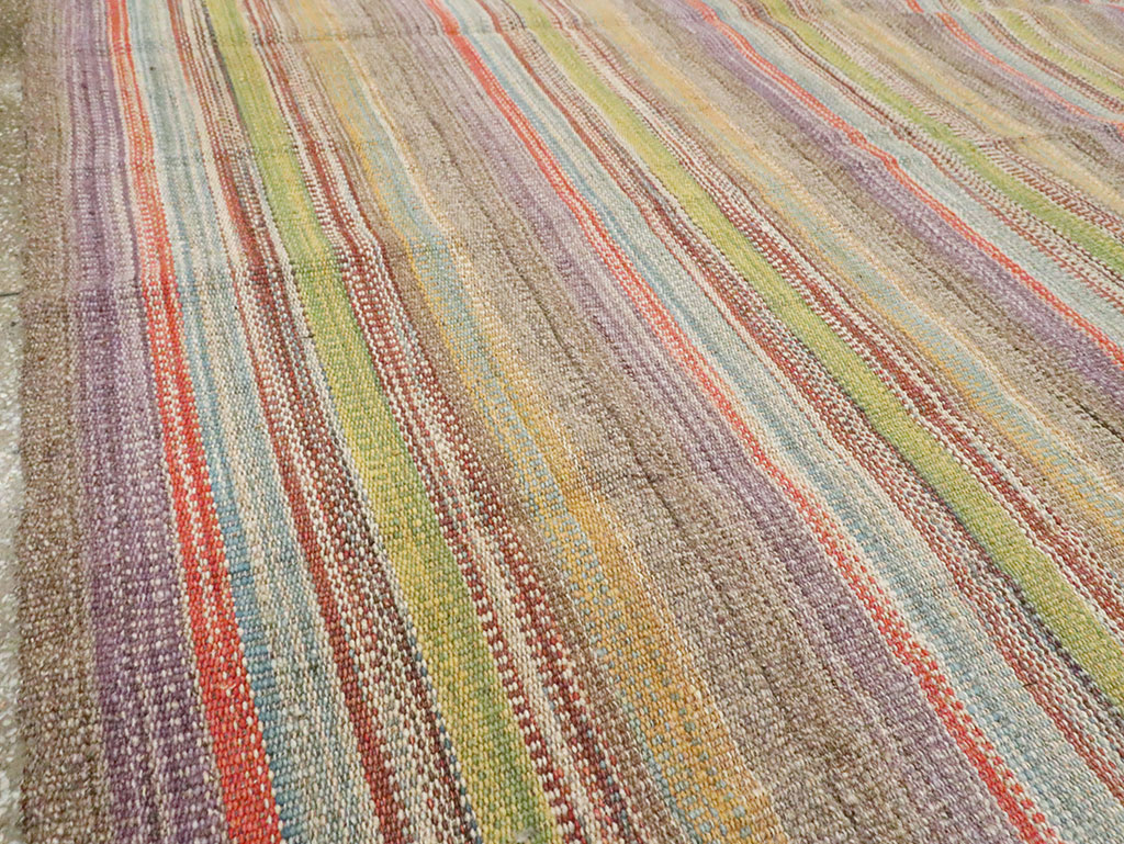 Modern Turkish Flatweave Kilim Room Size Carpet, No.30450 - Gss