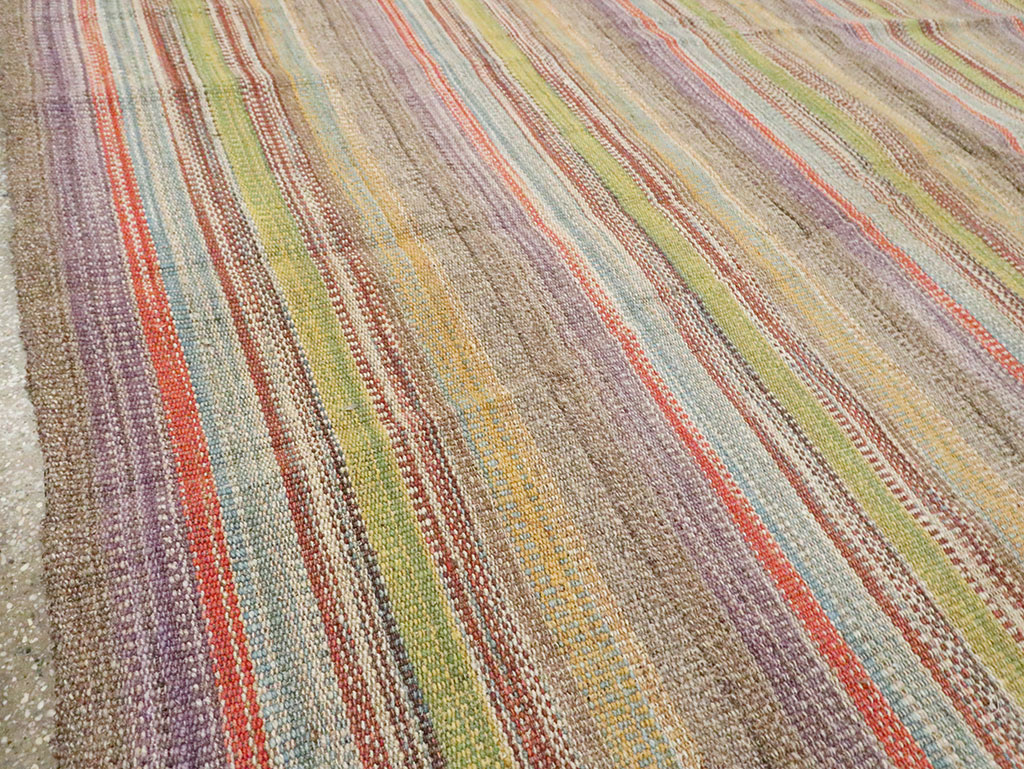 Modern Turkish Flatweave Kilim Room Size Carpet, No.30450 - Gss