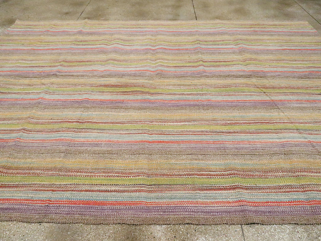 Modern Turkish Flatweave Kilim Room Size Carpet, No.30450 - Gss