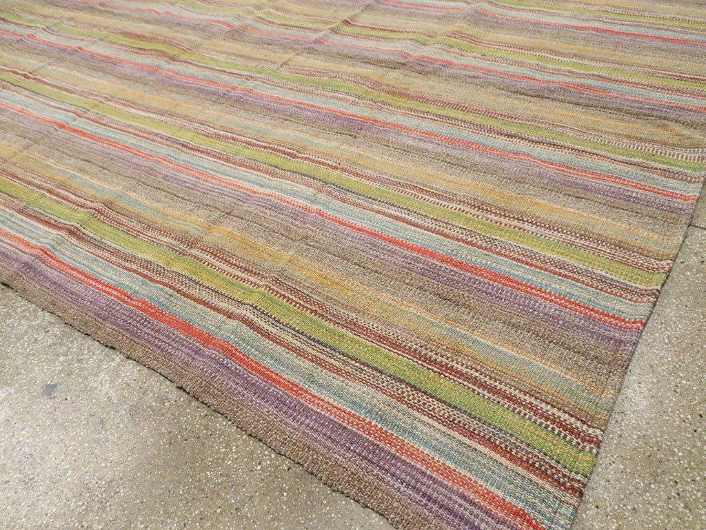 Modern Turkish Flatweave Kilim Room Size Carpet, No.30450 - Gss