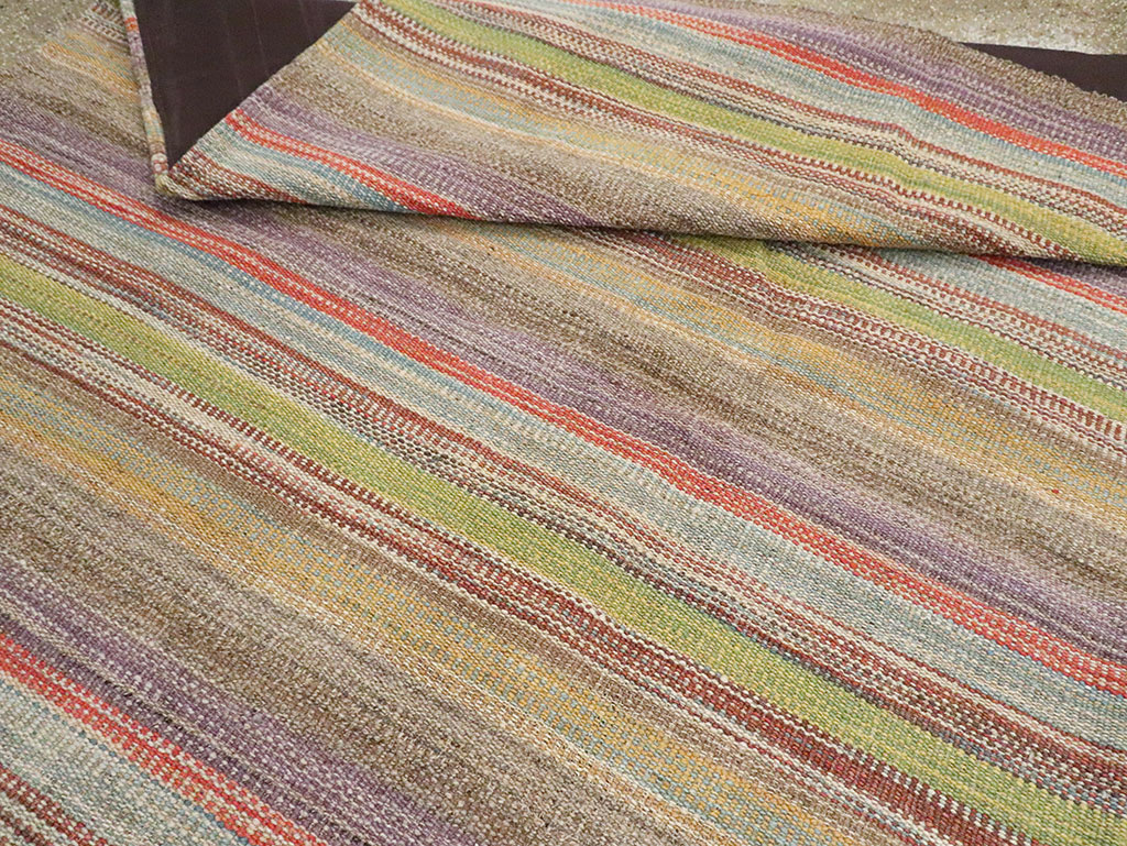 Modern Turkish Flatweave Kilim Room Size Carpet, No.30450 - Gss