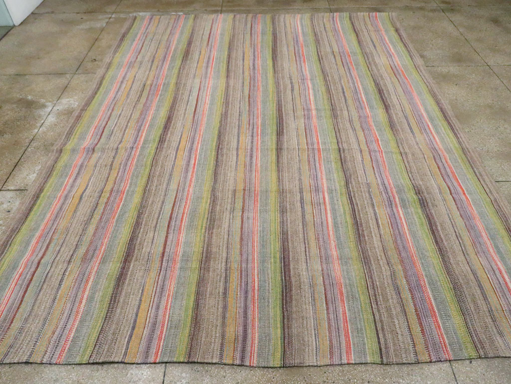 Modern Turkish Flatweave Kilim Large Room Size Carpet, No.30451 - Gss
