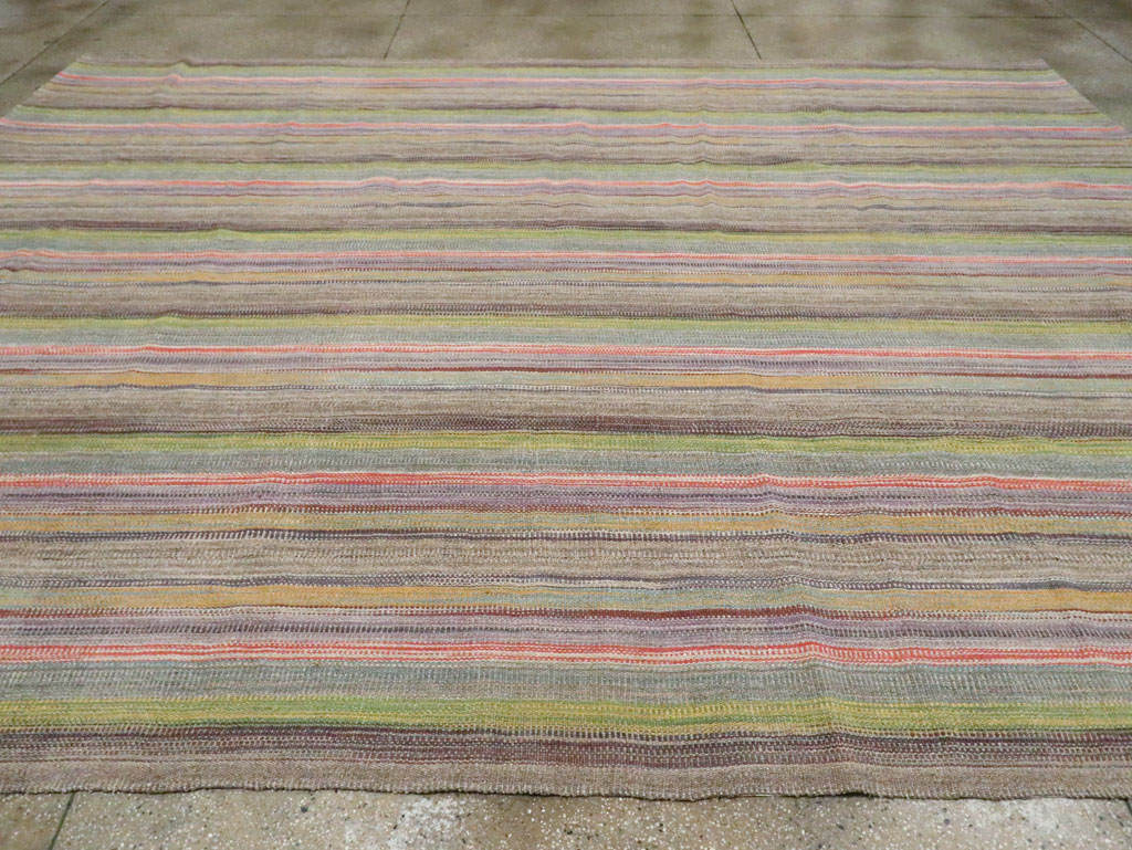 Modern Turkish Flatweave Kilim Large Room Size Carpet, No.30451 - Gss