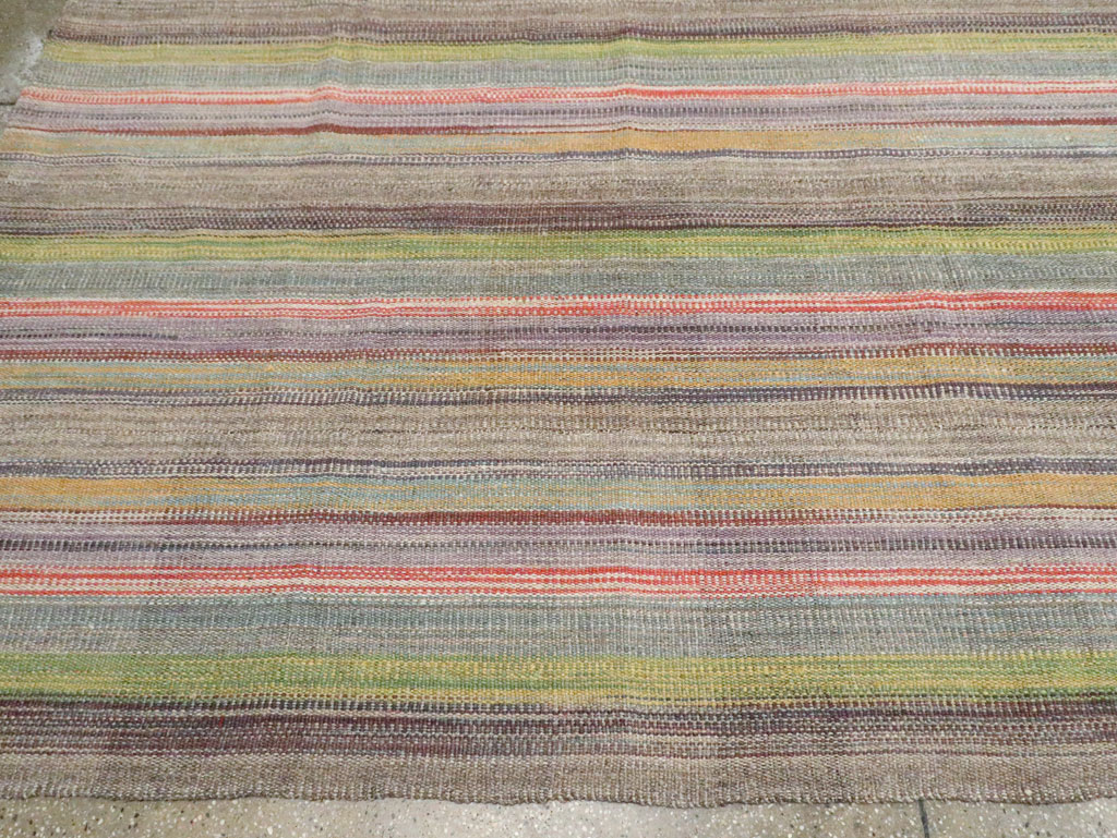 Modern Turkish Flatweave Kilim Large Room Size Carpet, No.30451 - Gss