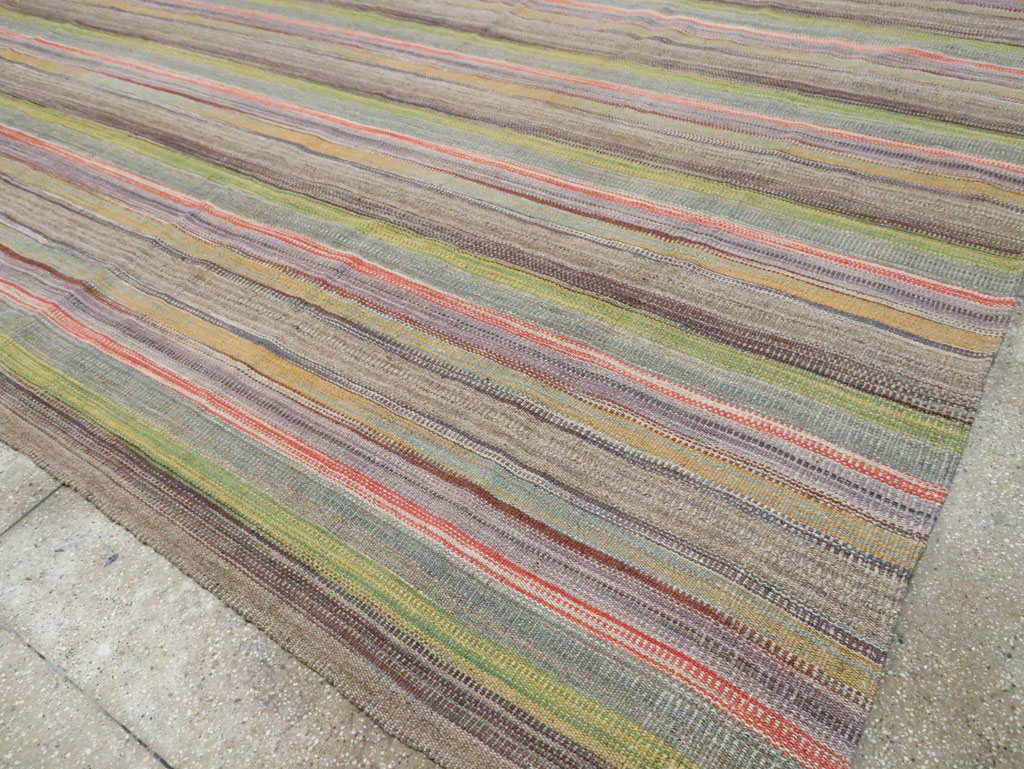 Modern Turkish Flatweave Kilim Large Room Size Carpet, No.30451 - Gss