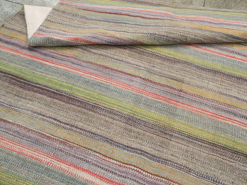 Modern Persian Flatweave Kilim Large Room Size Carpet, No.30451 - Gss