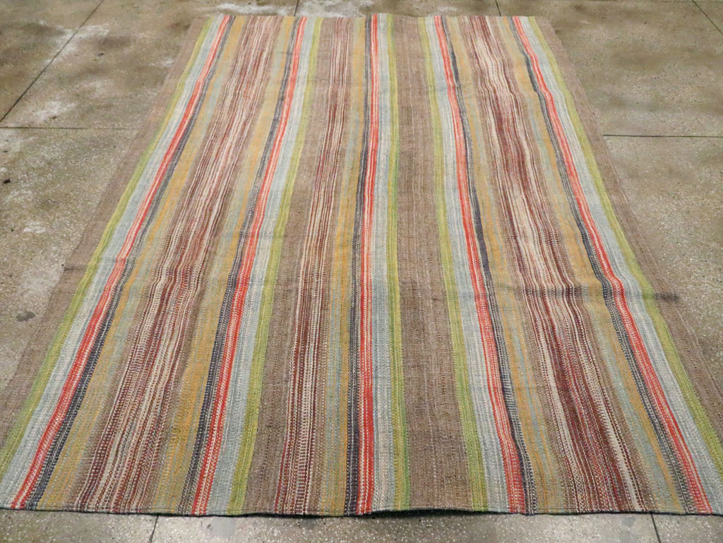 Modern Turkish Flatweave Kilim Room Size Carpet, No.30452 - Gss