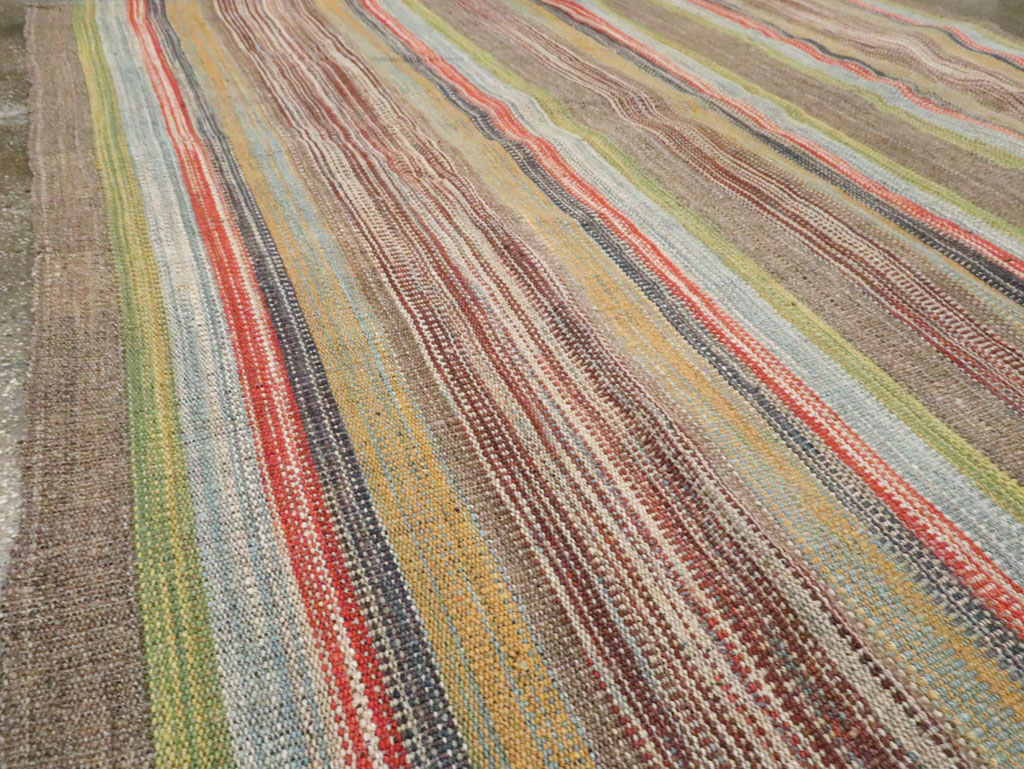 Modern Turkish Flatweave Kilim Room Size Carpet, No.30452 - Gss
