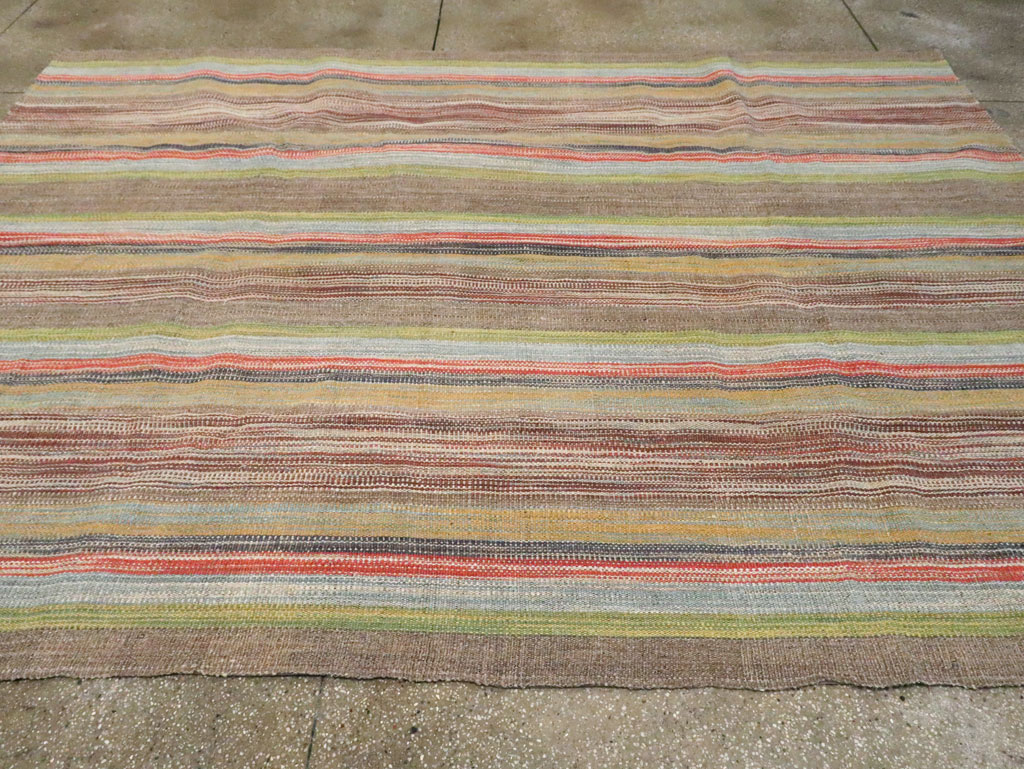Modern Turkish Flatweave Kilim Room Size Carpet, No.30452 - Gss