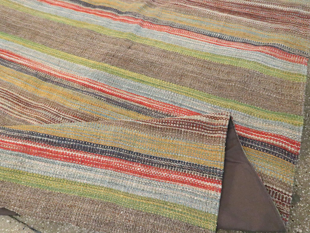 Modern Turkish Flatweave Kilim Room Size Carpet, No.30452 - Gss