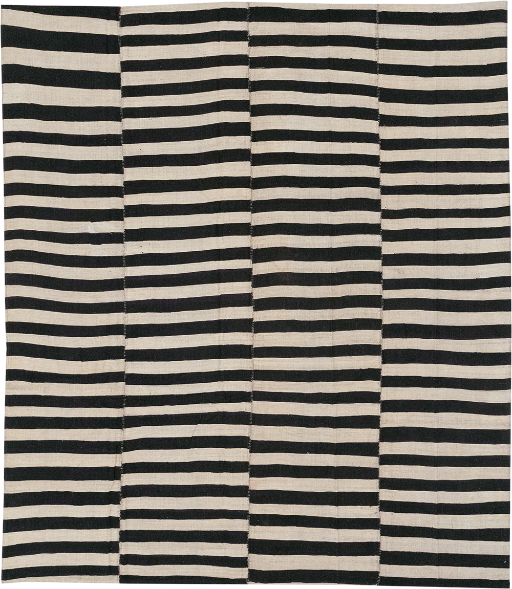 Vintage Persian Flatweave Kilim Small Room Size Carpet, No.30462 - Gss