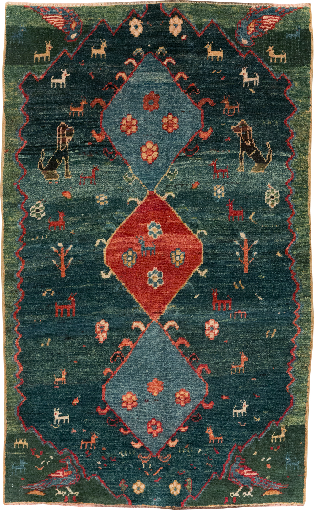 Vintage Persian Gabbeh Throw Rug, No.30475 - Gss