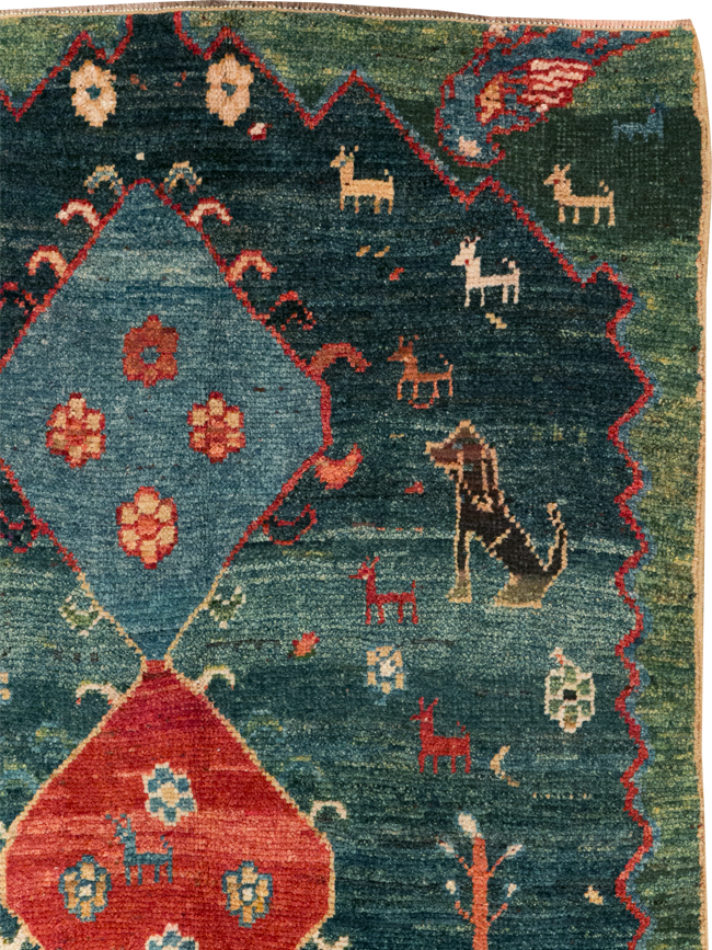 Vintage Persian Gabbeh Throw Rug, No.30475 - Gss