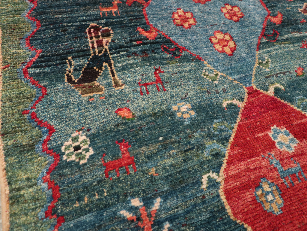 Vintage Persian Gabbeh Throw Rug, No.30475 - Gss