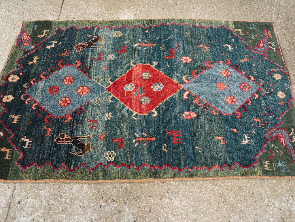 Vintage Persian Gabbeh Throw Rug, No.30475 - Gss