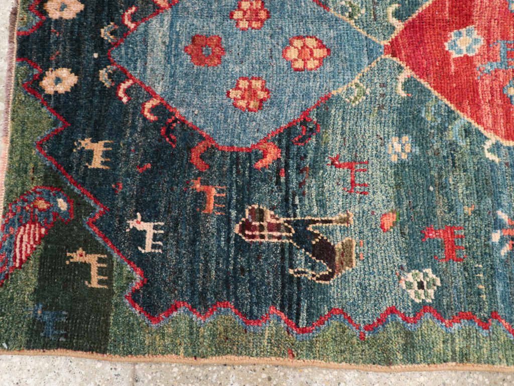 Vintage Persian Gabbeh Throw Rug, No.30475 - Gss