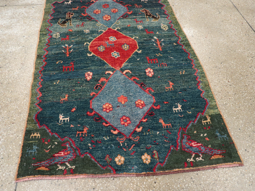 Vintage Persian Gabbeh Throw Rug, No.30475 - Gss