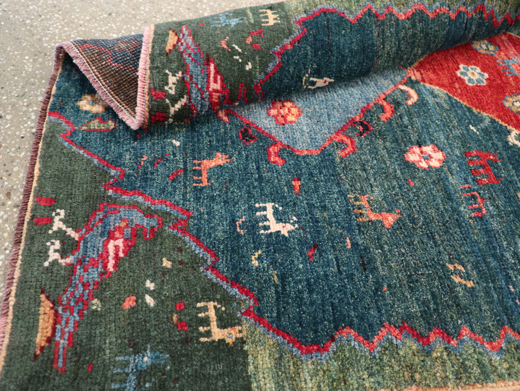 Vintage Persian Gabbeh Throw Rug, No.30475 - Gss