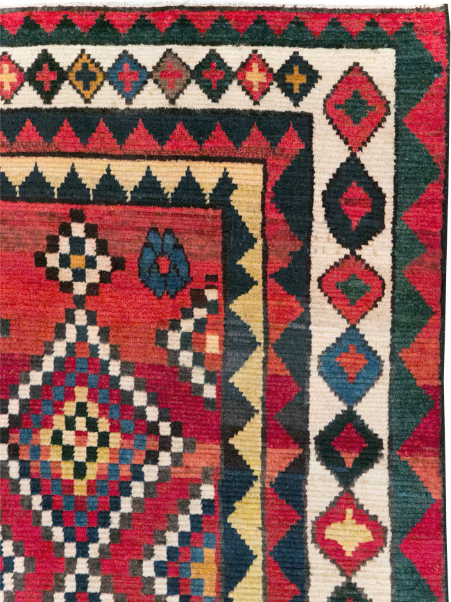 Vintage Persian Gabbeh Accent Rug, No.30476 - Gss