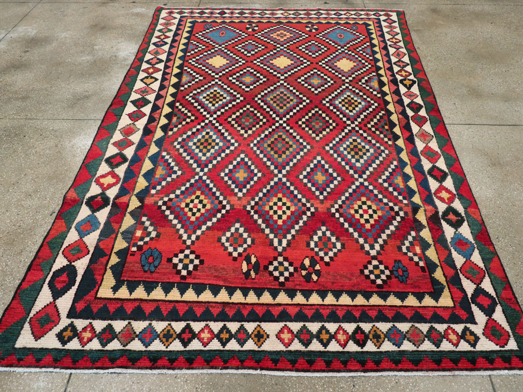 Vintage Persian Gabbeh Accent Rug, No.30476 - Gss