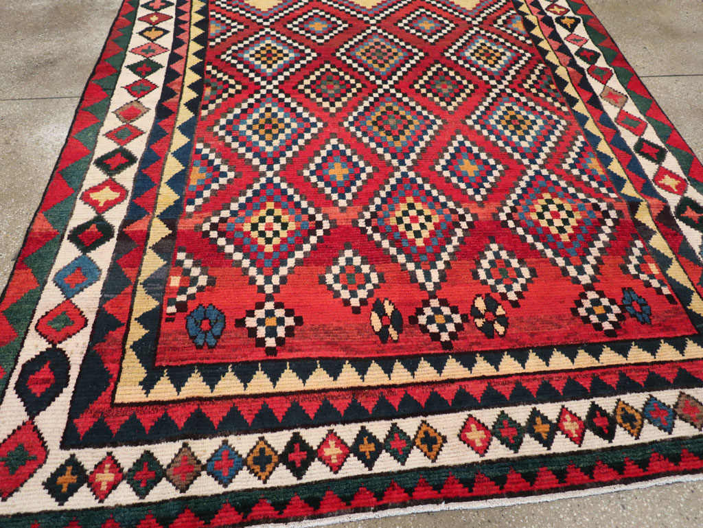 Vintage Persian Gabbeh Accent Rug, No.30476 - Gss