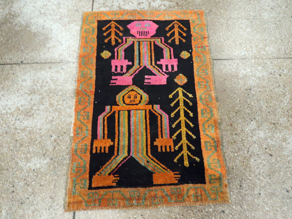 Vintage Pictorial Anatolian Rugs, No.30491 - Gss