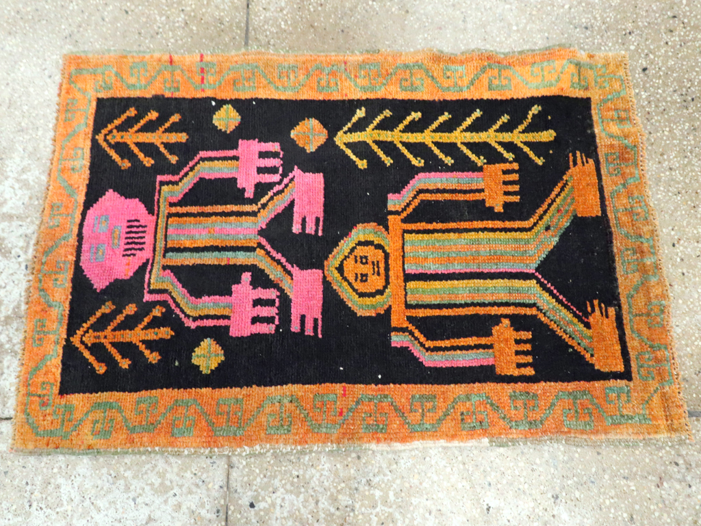 Vintage Pictorial Anatolian Rugs, No.30491 - Gss