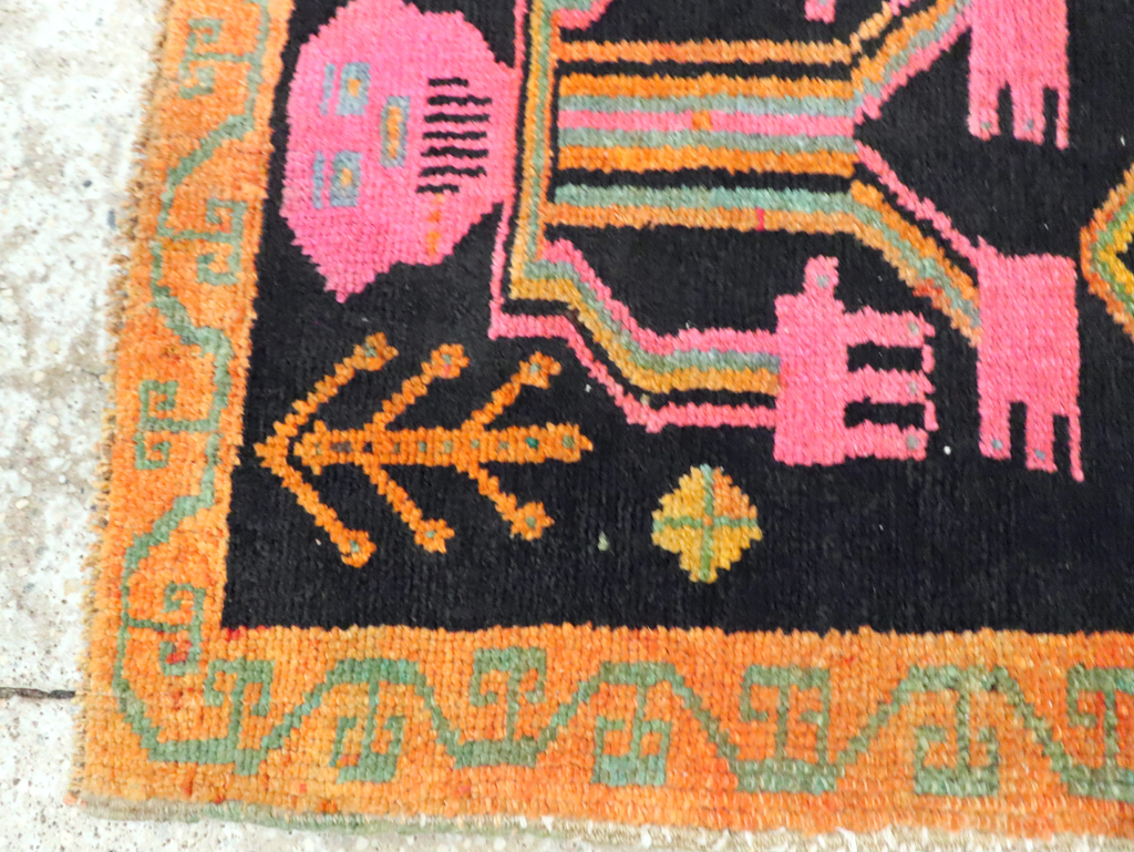 Vintage Pictorial Anatolian Rugs, No.30491 - Gss