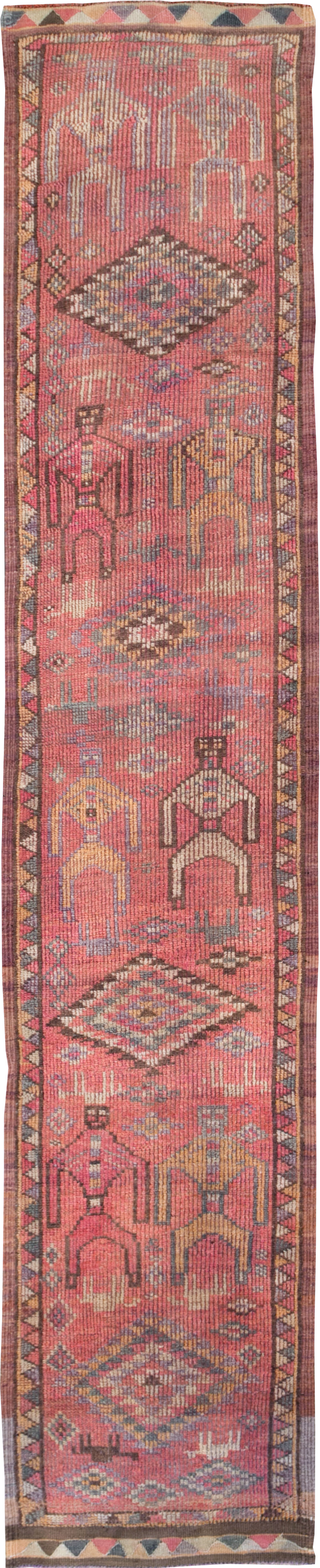 Vintage Turkish Anatolian Pictorial Runner, No.30492 - Gss