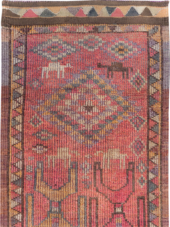 Vintage Turkish Anatolian Pictorial Runner, No.30492 - Gss