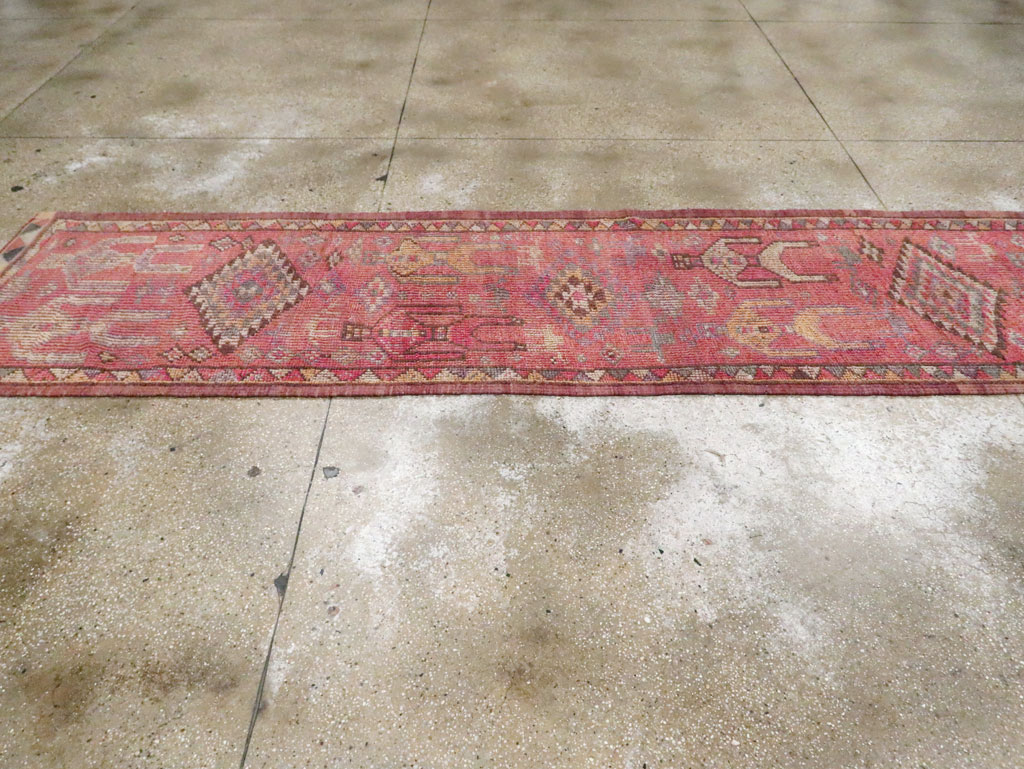 Vintage Turkish Anatolian Pictorial Runner, No.30492 - Gss