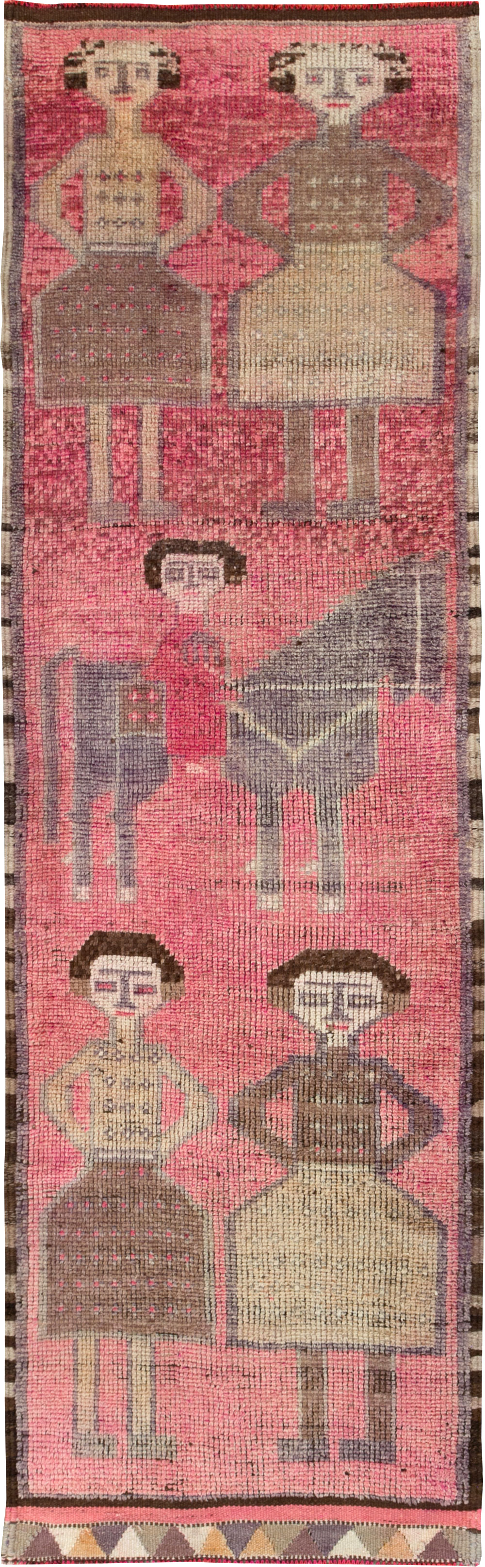 Vintage Turkish Anatolian Pictorial Runner, No.30493 - Gss