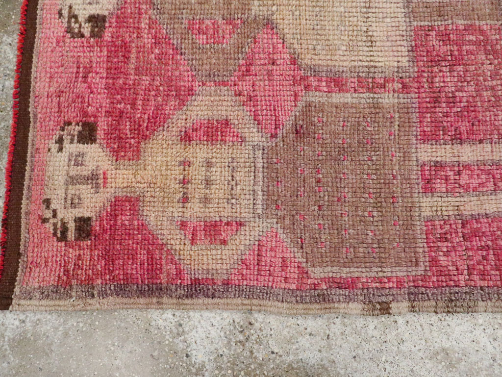 Vintage Turkish Anatolian Pictorial Runner, No.30493 - Gss