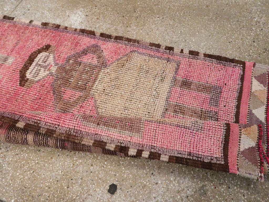 Vintage Turkish Anatolian Pictorial Runner, No.30493 - Gss