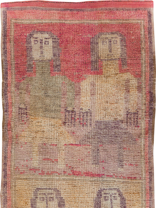 Vintage Turkish Anatolian Pictorial Runner, No.30494 - Gss