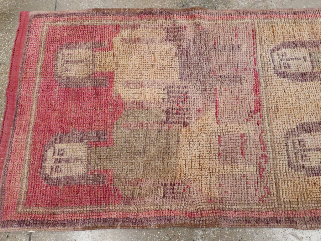 Vintage Turkish Anatolian Pictorial Runner, No.30494 - Gss