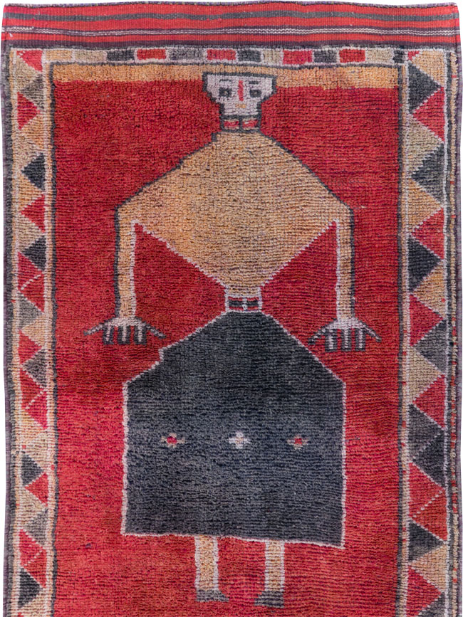 Vintage Turkish Anatolian Pictorial Runner, No.30495 - Gss