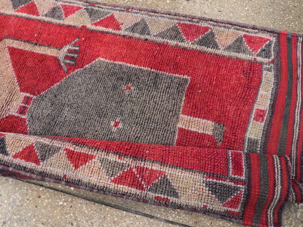 Vintage Turkish Anatolian Pictorial Runner, No.30495 - Gss