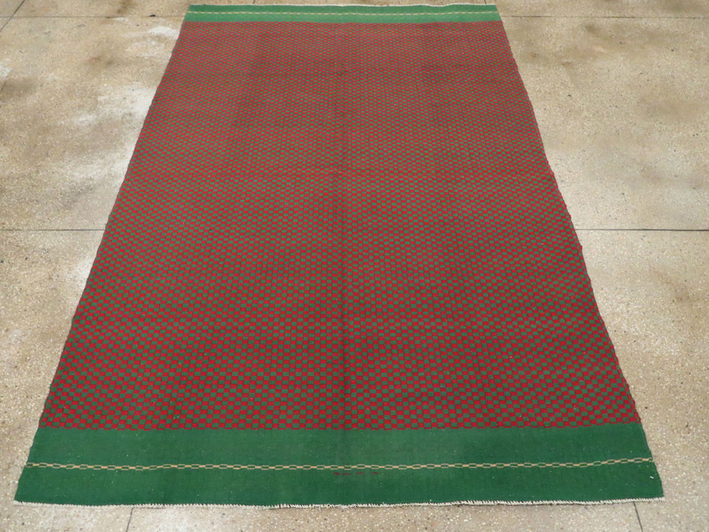 Vintage Turkish Flatweave Kilim Accent Rug, No.30499 - Gss