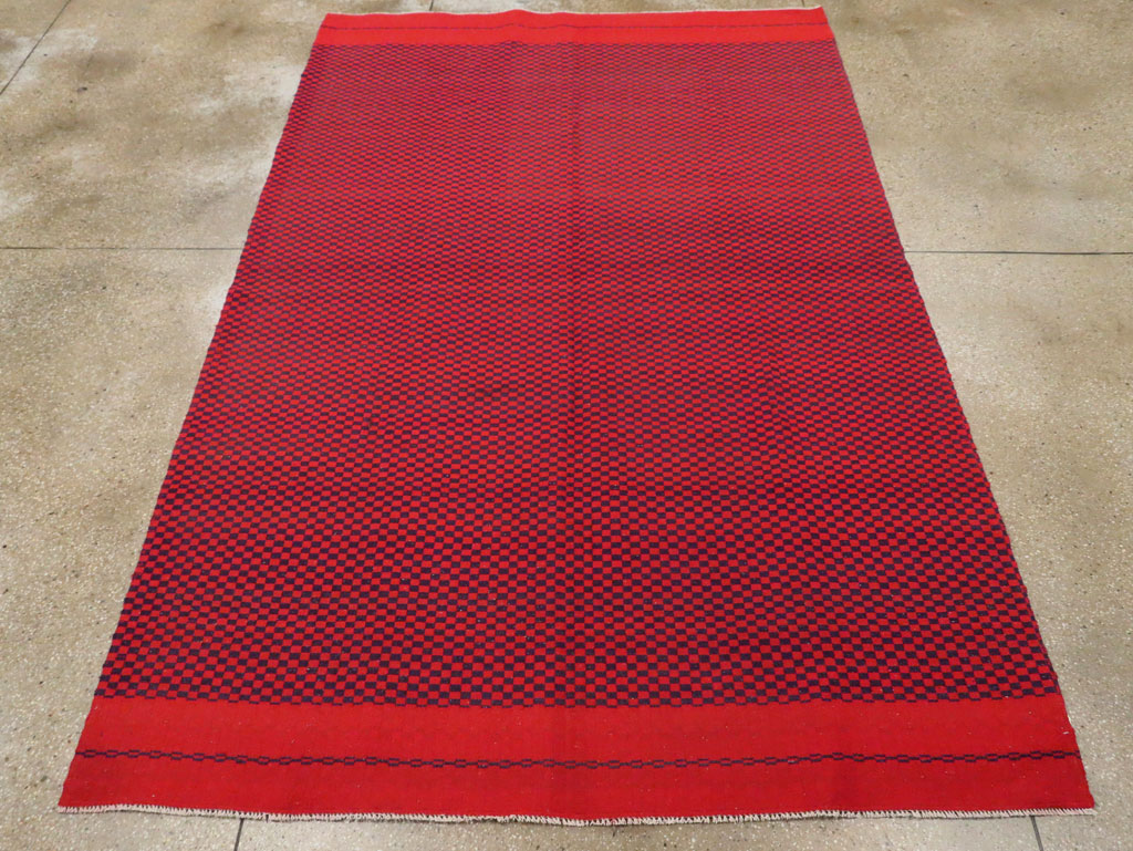 Mid-20th Century Handmade Turkish Flatweave, No.30501 - Gss