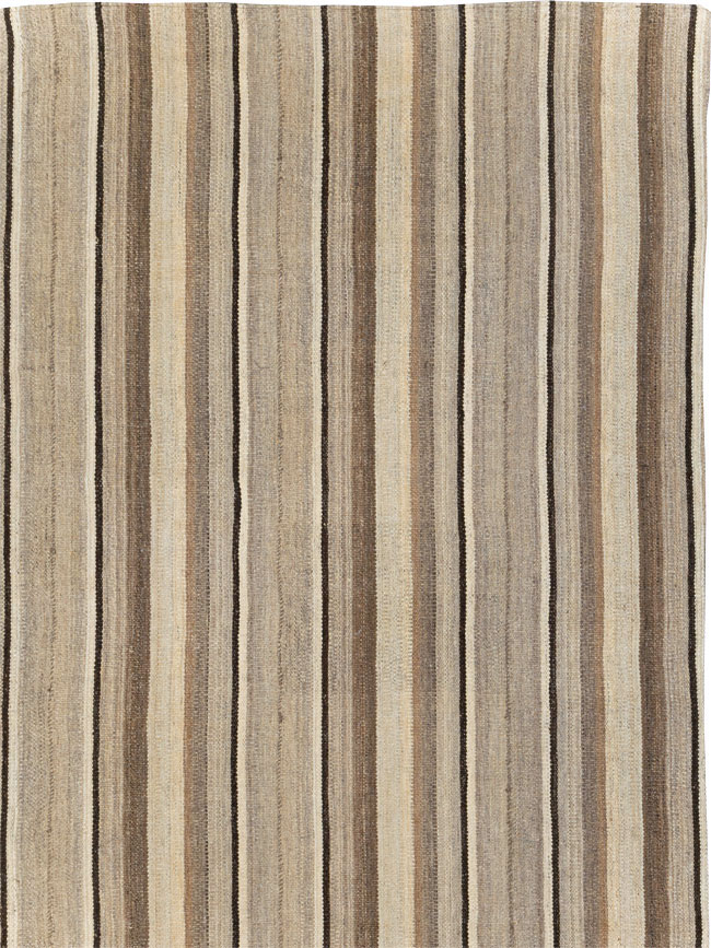 Contemporary Turkish Flatweave Kilim Room Size Carpet, No.30510 - Gss